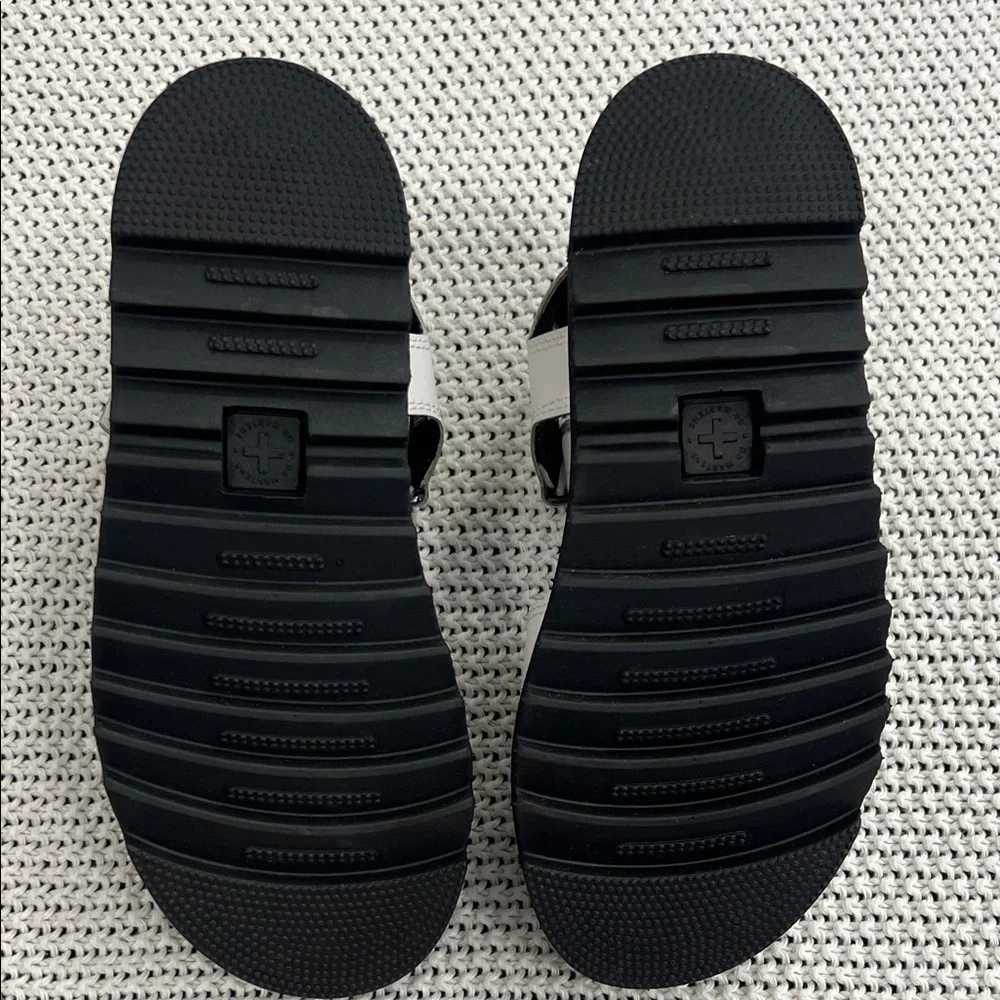 Dr. Martens White Sandals with Black Soles